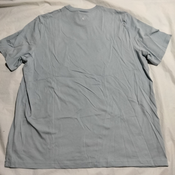 adidas Men's Essentials Single Jersey Linear Front Logo Tee Blue IJ8651 2XL - Picture 6 of 7